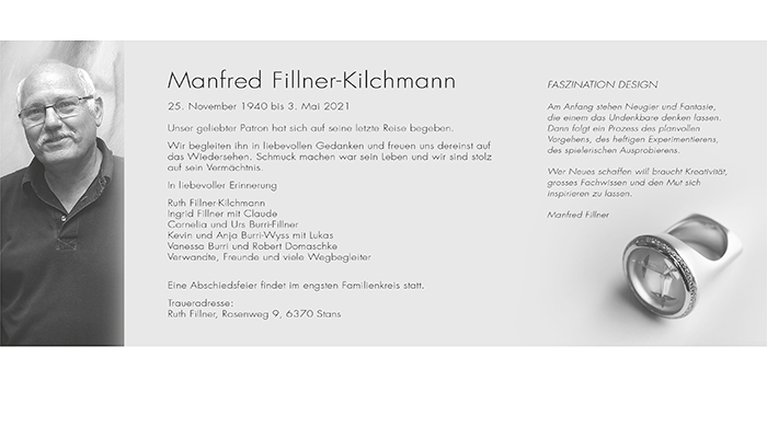 Mit Manfred Fillner-Kilchmann verliert die Branche eines ihrer Urgesteine.
