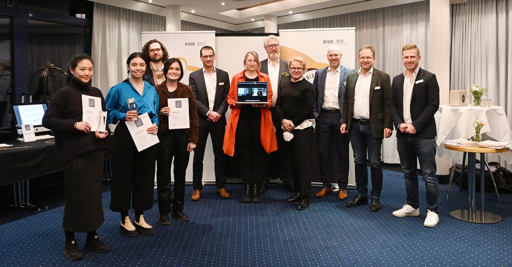 Gruppenbild Preisverleihung Gestaltungswettbewerb Binder Gruppe, Pforzheim.