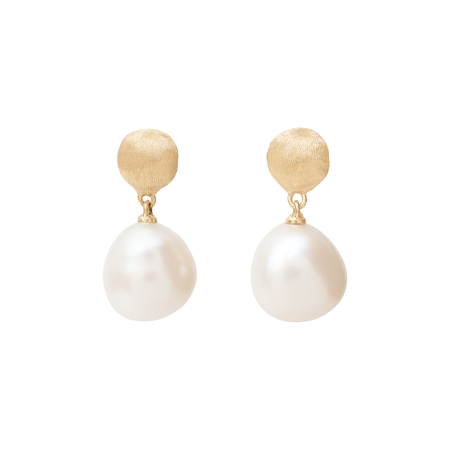 18kt yellow gold pearl drop earrings