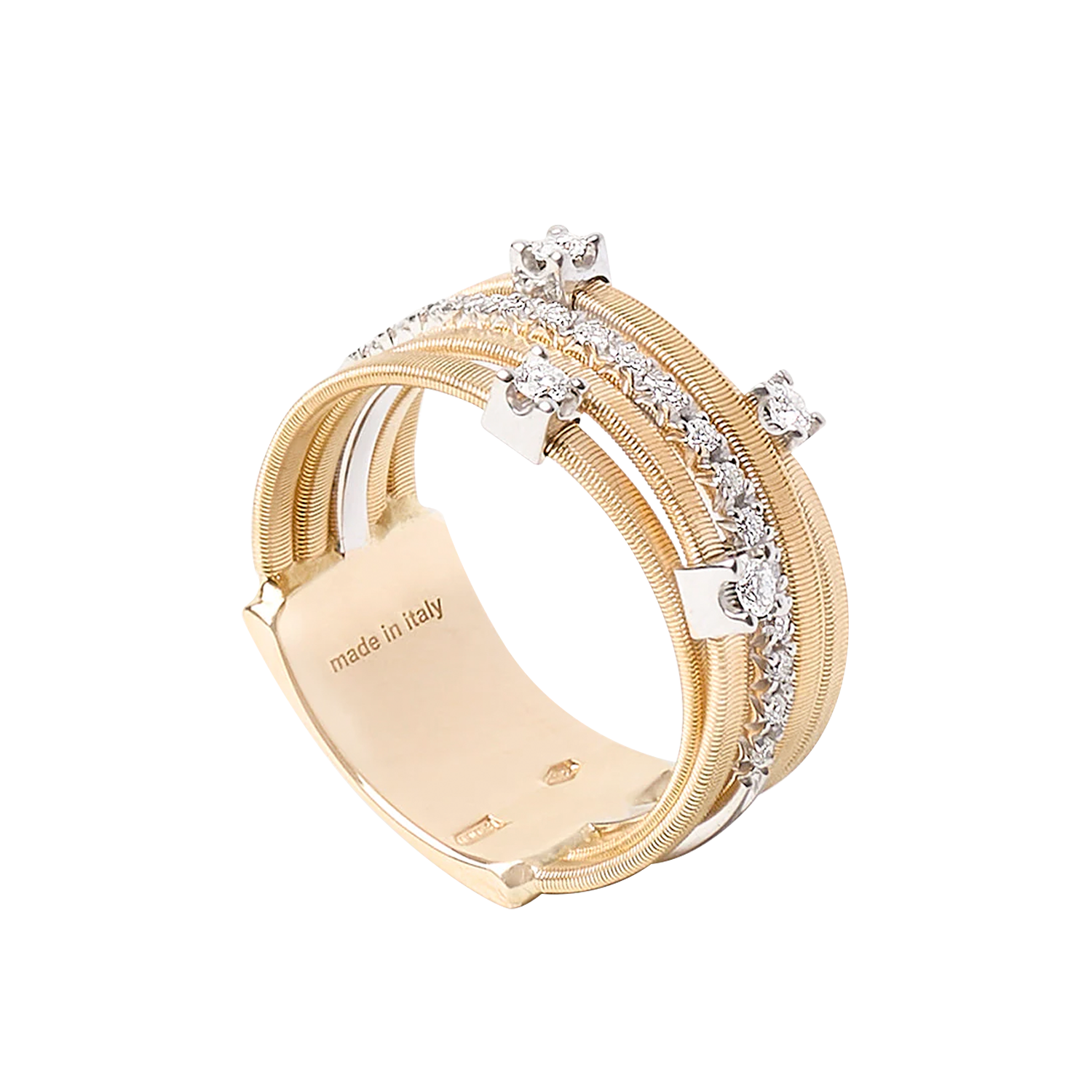 Five-band yellow gold ring